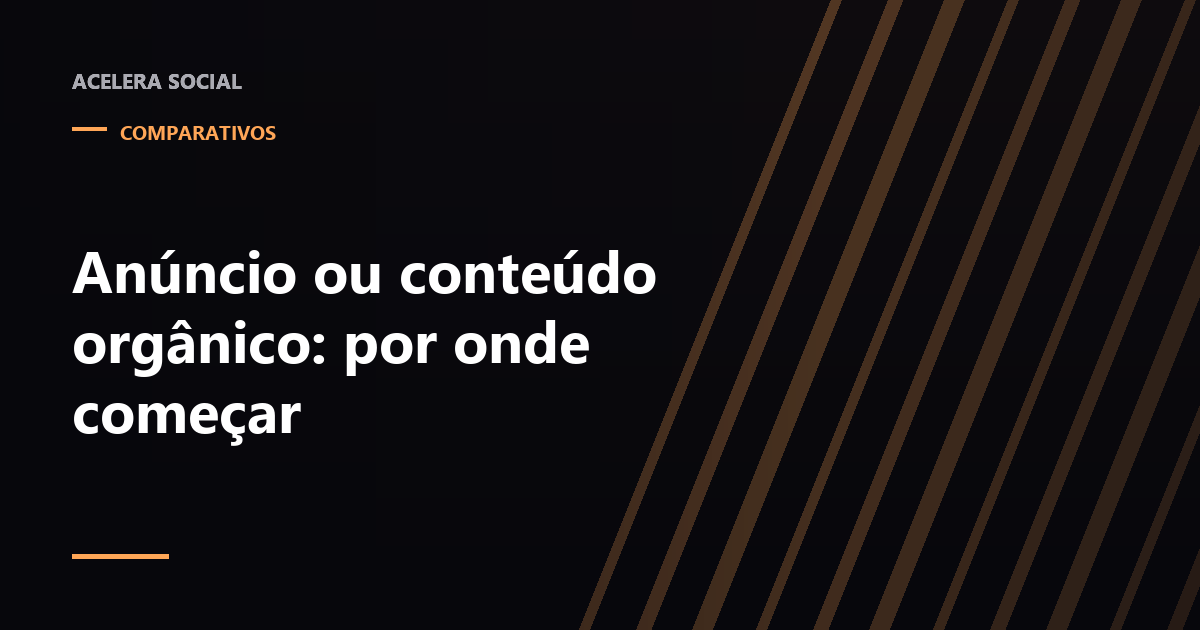 Duas rotas paralelas, uma paga com custo por resultado e outra orgânica acumulando ao longo do tempo