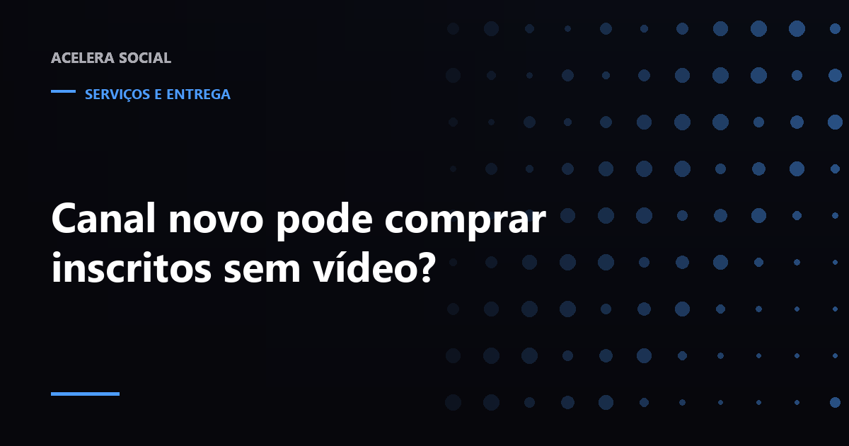 Página de canal do YouTube com o contador de inscritos preenchido e a grade de vídeos vazia ao lado