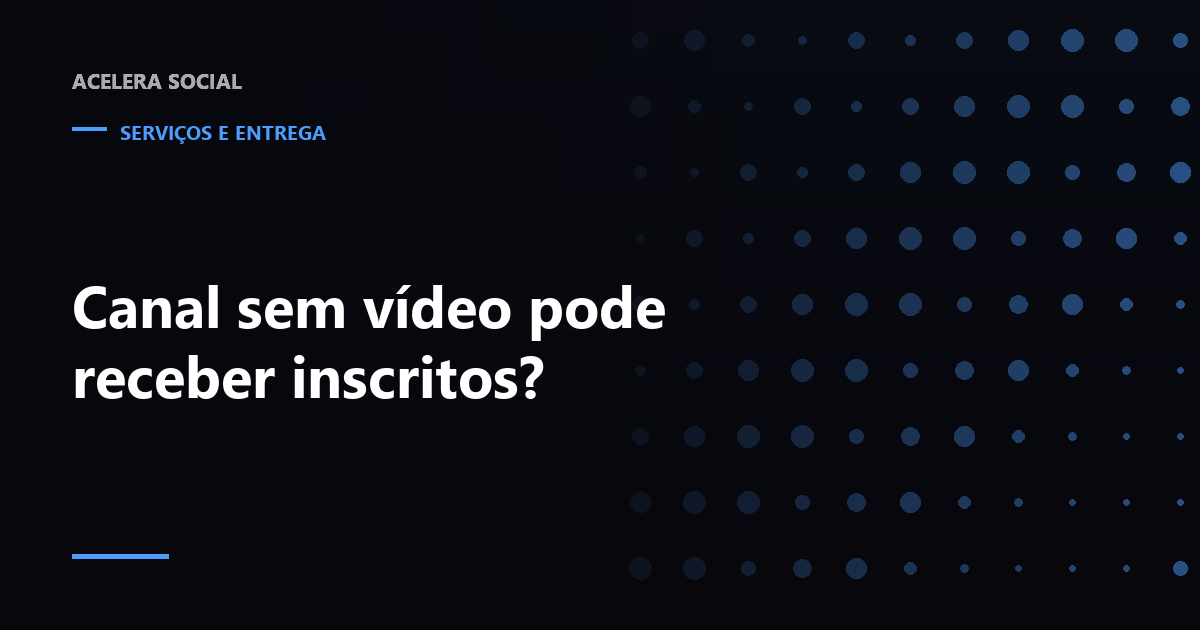 Página de canal do YouTube com o contador de inscritos preenchido e a grade de vídeos vazia ao lado