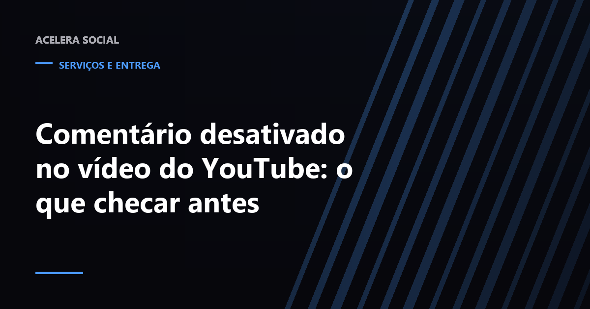 Tela de vídeo do YouTube com a área de comentários vazia e um cadeado no lugar da caixa de texto
