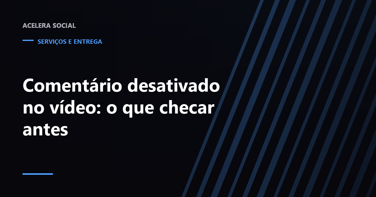 Tela de vídeo do YouTube com a área de comentários vazia e um cadeado no lugar da caixa de texto