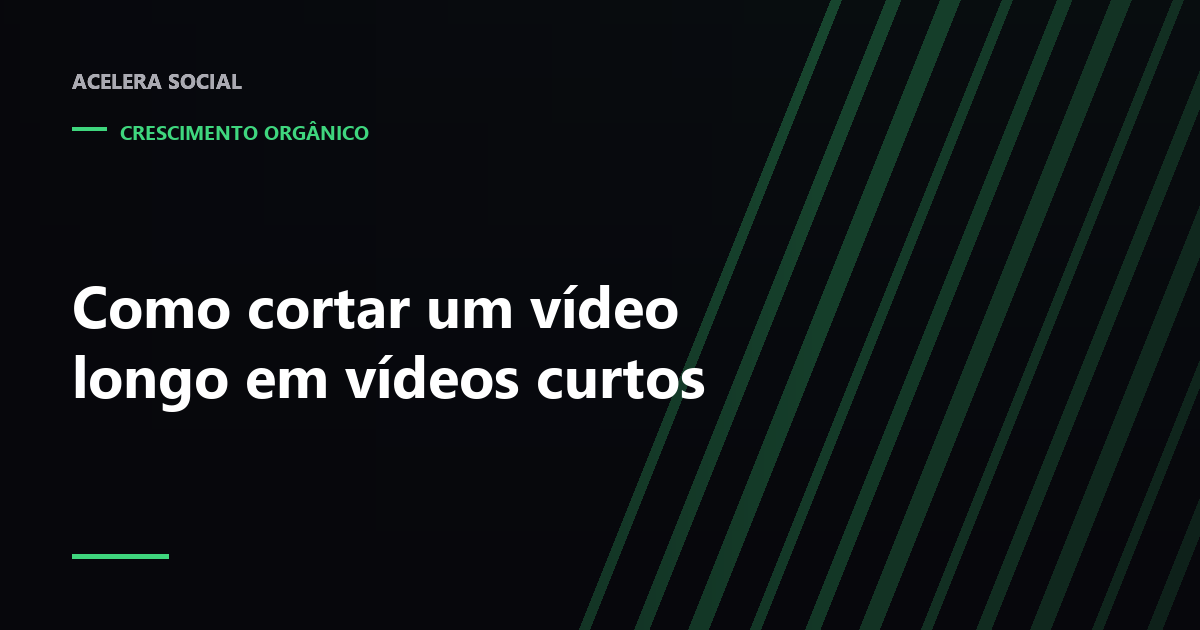 Linha do tempo de um vídeo longo com trechos marcados para recorte vertical