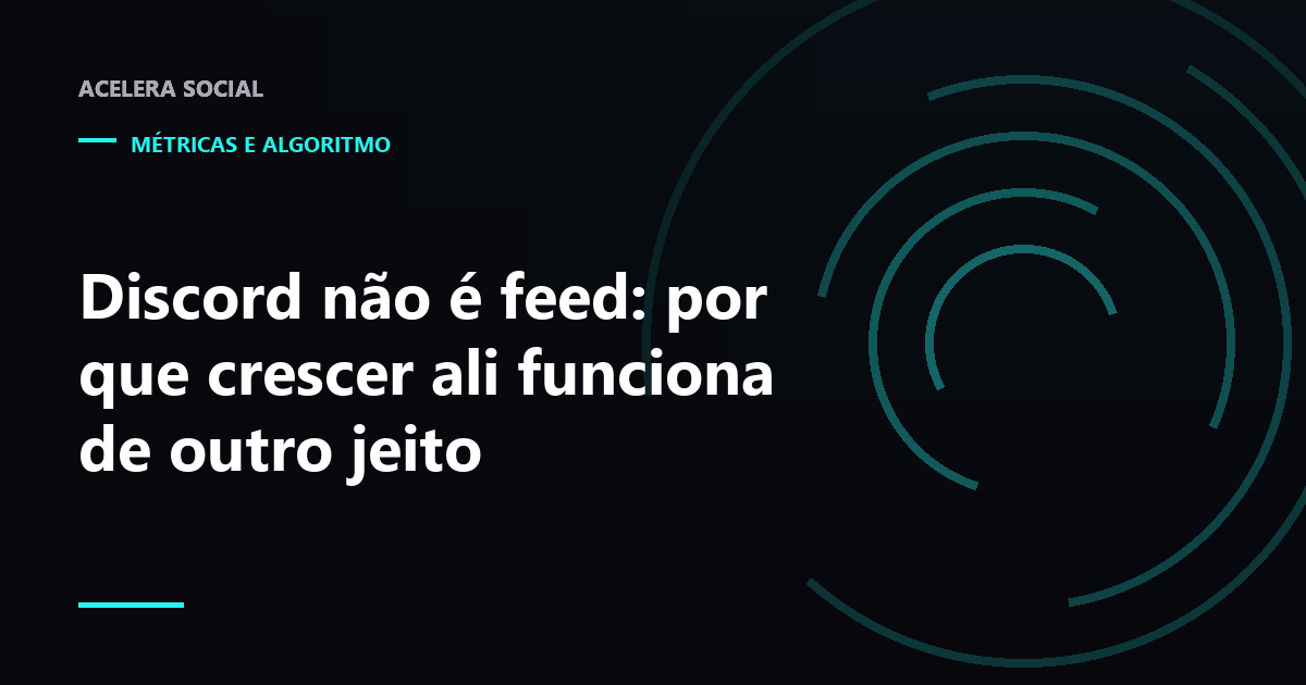 Lista de canais de um servidor com marcadores de mensagens não lidas ao lado de um feed de posts empilhados