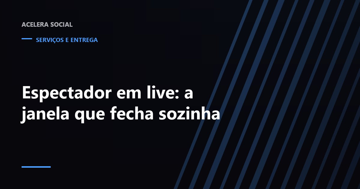Tela de transmissão ao vivo com contador de espectadores ao lado de um cronômetro correndo