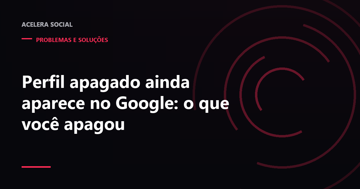 Tela de resultados de busca com um cartão de perfil desbotado e um aviso de página indisponível ao lado