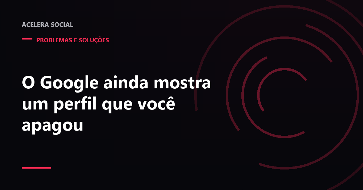 Tela de resultados de busca com um cartão de perfil desbotado e um aviso de página indisponível ao lado