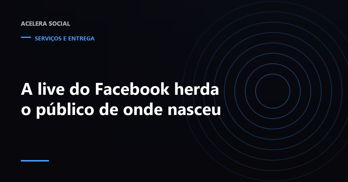 Tela de transmissão ao vivo do Facebook com o seletor de público aberto ao lado do contador de espectadores