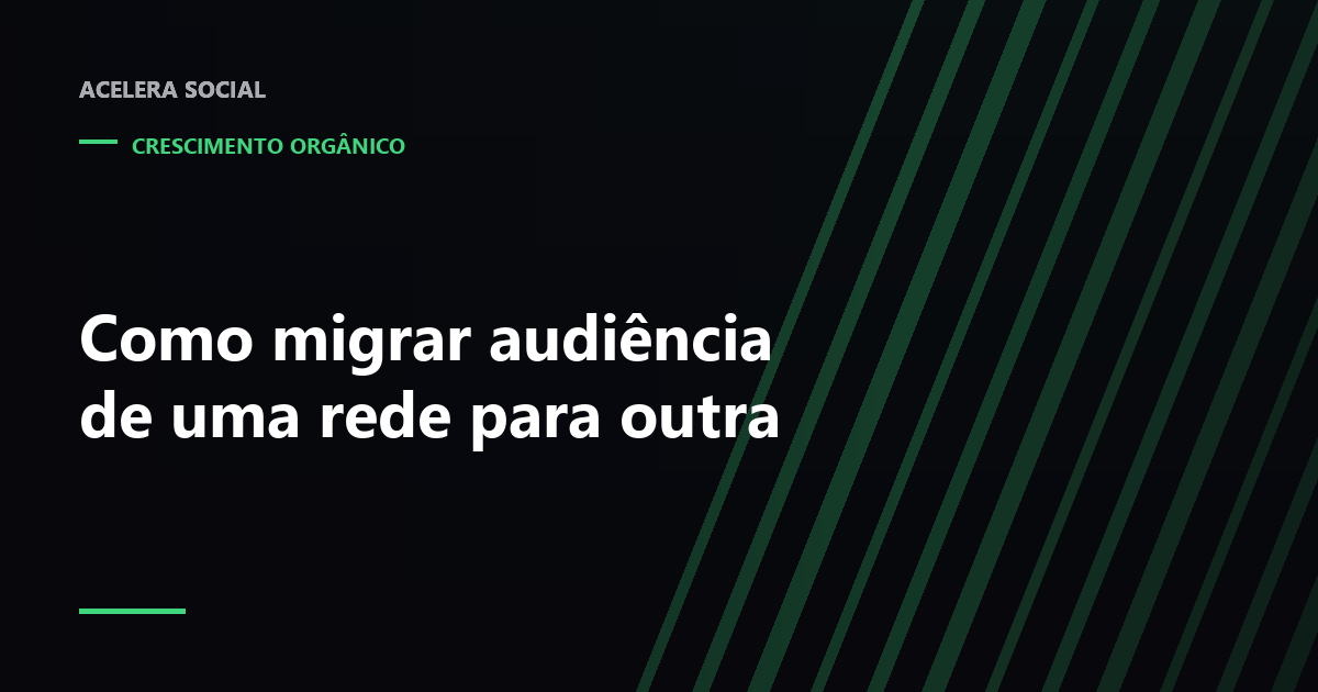 Duas telas de redes sociais lado a lado, ligadas por uma seta fina que carrega só uma parte pequena dos pontos de público