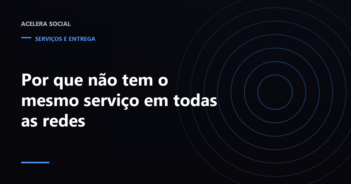 Grade de redes e serviços com várias células vazias entre as marcadas