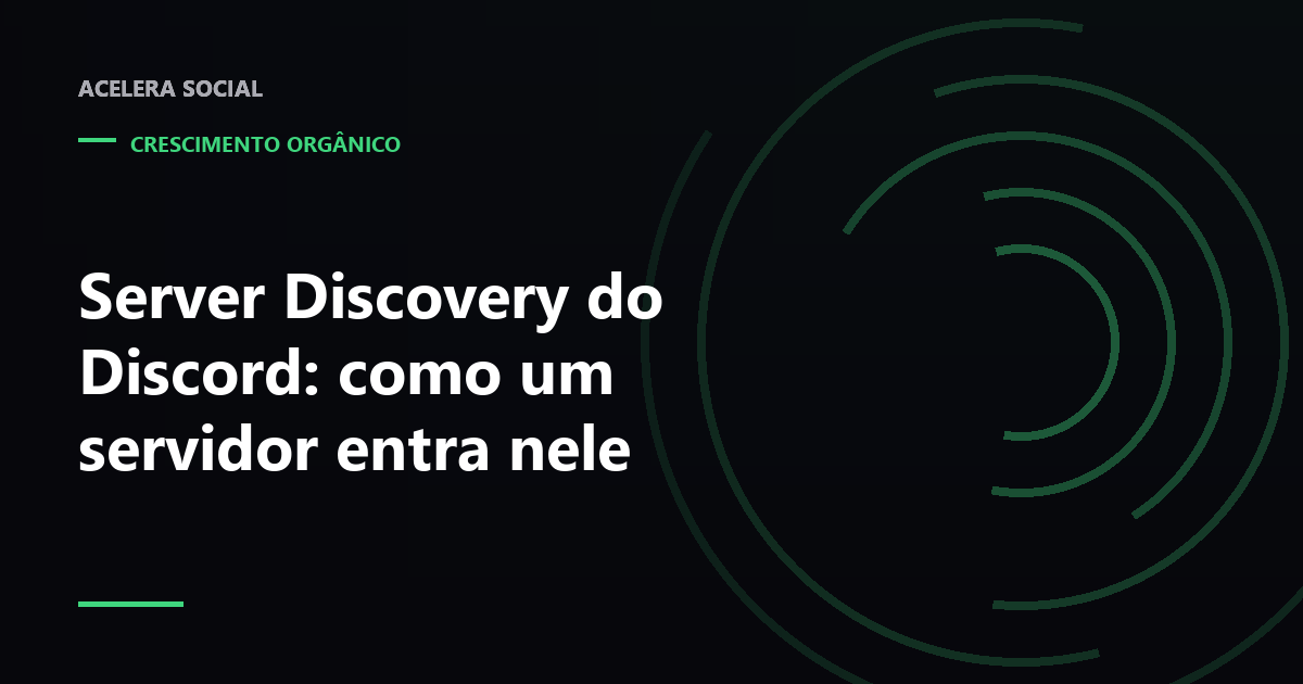 Vitrine de servidores públicos do Discord com cartões por categoria e um deles em destaque