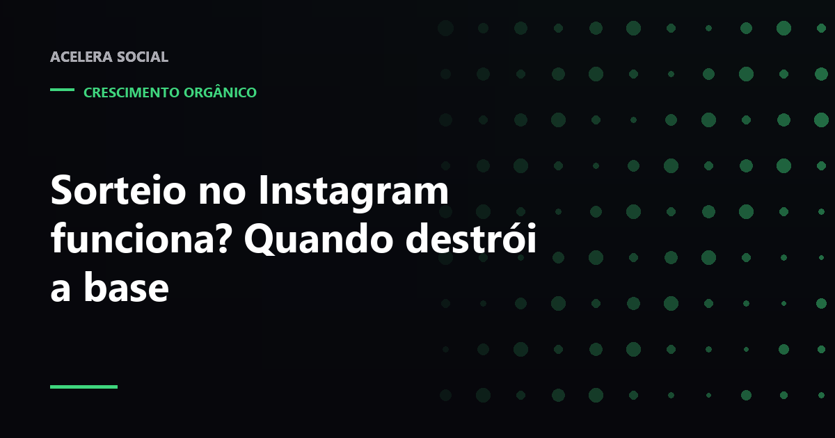 Pico de seguidores durante um sorteio seguido de queda acentuada depois