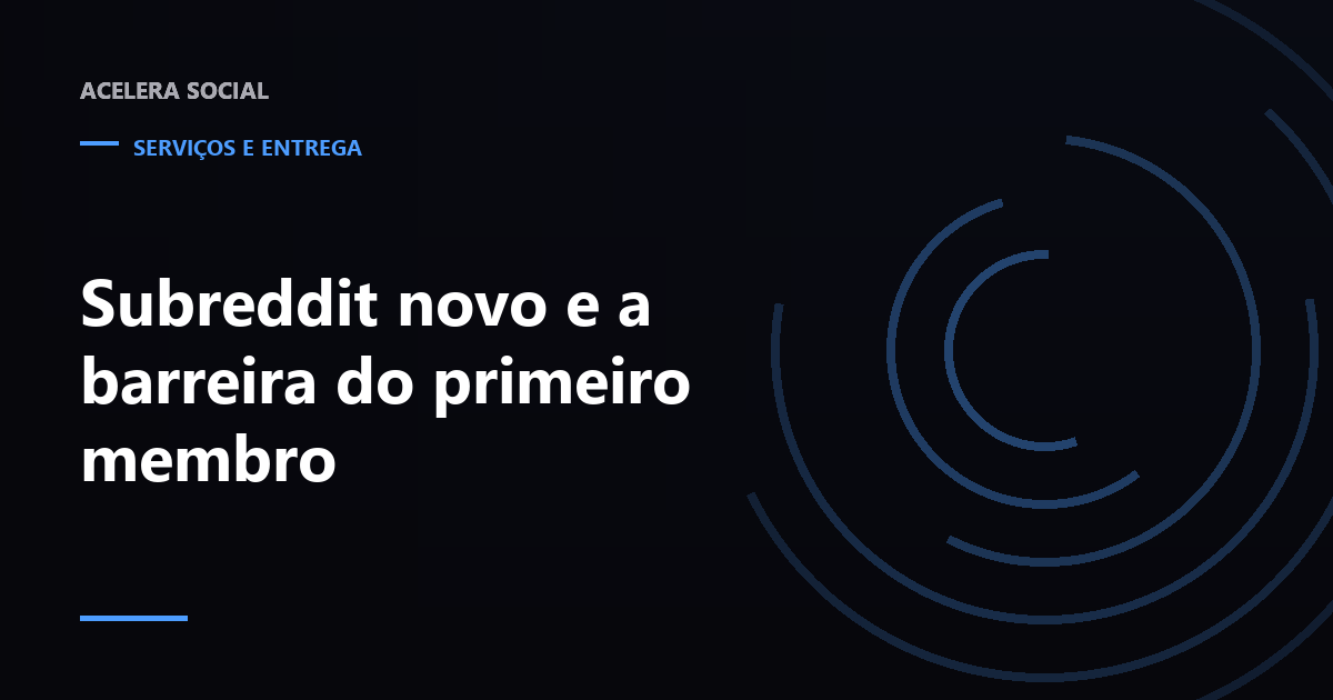Painel lateral de comunidade do Reddit com contagem de inscritos muito baixa e o feed logo abaixo sem posts recentes