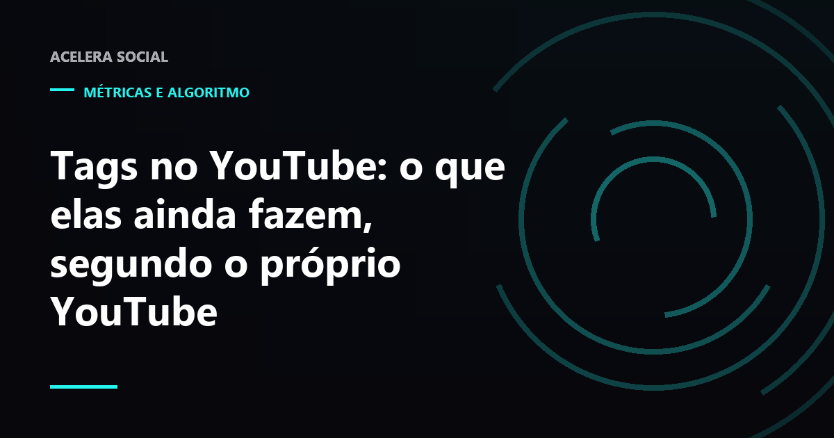 Campo de tags do YouTube Studio quase vazio ao lado de uma miniatura e um título destacados