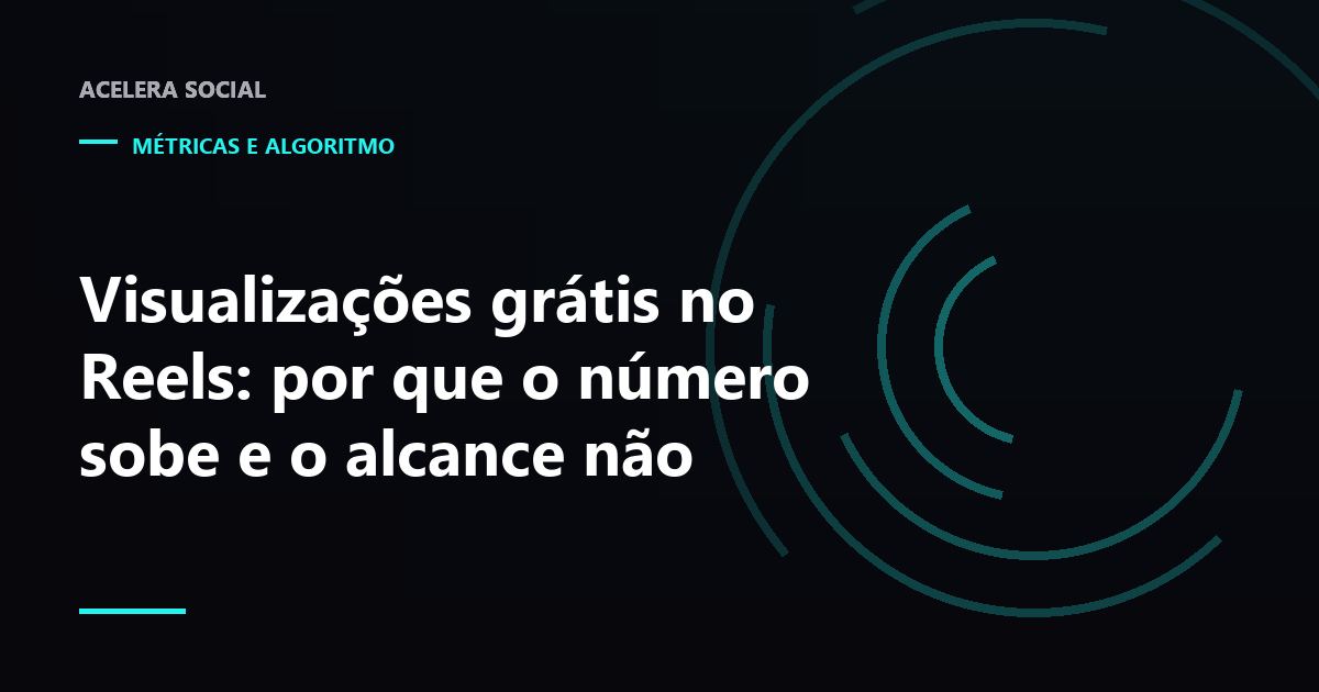 Vídeo vertical do Reels com contador de visualizações alto e gráfico de retenção despencando logo no início